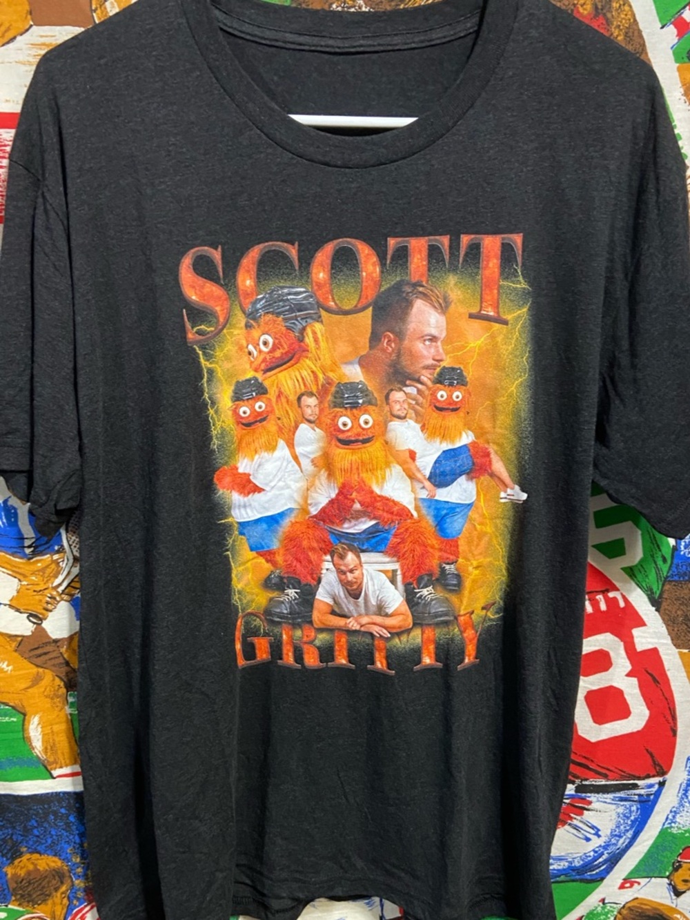 Philadelphia Flyers Gritty & Scott Laughton Rap Teeshirt